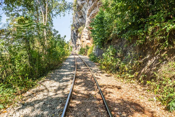 Death Railway Crossing Kwai River Kanchanaburi Thailand Important Landmark Destination — Stock Photo, Image