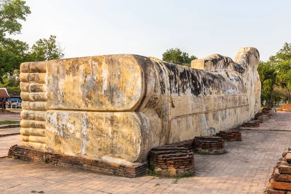 Grande Buda Branca Deitada Templo Wat Lokayasutharam Templo Budista Templo — Fotografia de Stock