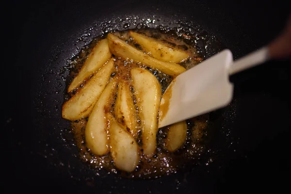 Caramelization Pears High Heat — Stock Photo, Image