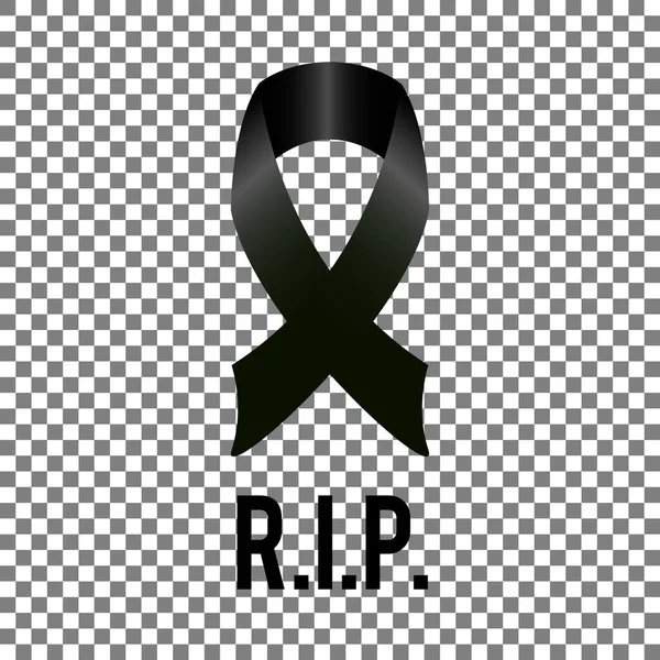 Black Ribbon Rest Peace Vector — Stock Vector