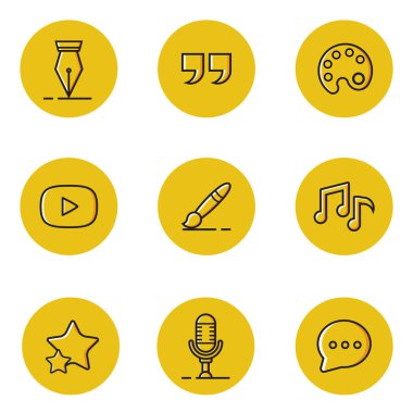 Sanat simgesi illüstrasyon vektörü grafiği. Sosyal medya vurgu simgeniz için mükemmel