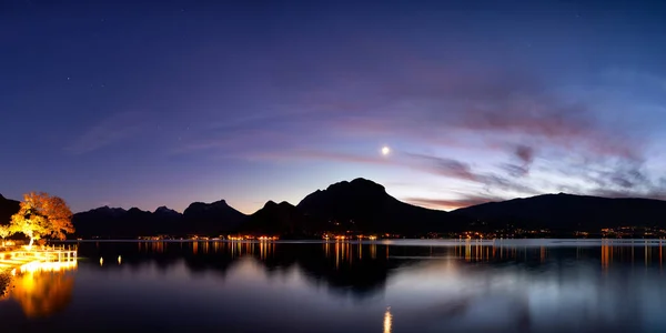 Sunset Annecy Red Clouds Lake French Alps — Stock Photo, Image