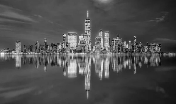 Nova York Nova Jersey Skyline Partir Novo Deck Jersey Pôr — Fotografia de Stock