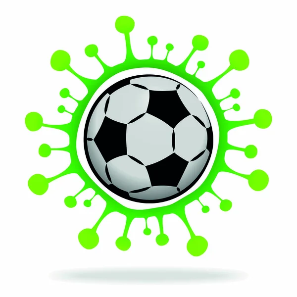 Знак Коронавируса Футбольный Мяч Ковид Останавливает Футбол Другие Виды Спорта — стоковый вектор