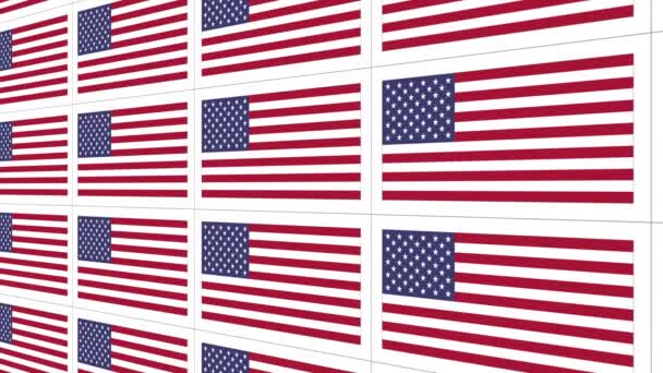 Postcards with United States national flag looped — Stock Video