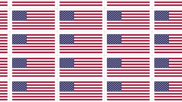 Открытки с зацикленным флагом США — стоковое видео