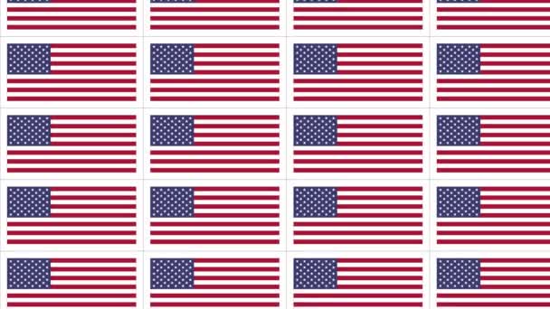 Cartes postales avec drapeau national des États-Unis bouclé — Video