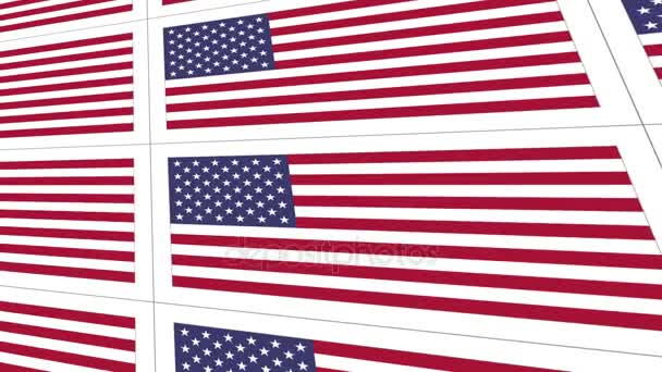Postkarten mit Nationalflagge der Vereinigten Staaten — Stockvideo