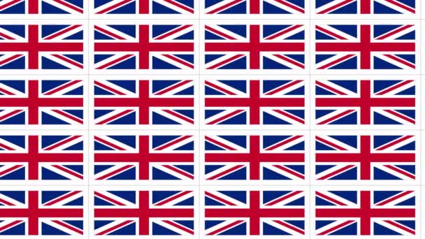 Postcards with United Kingdom national flag looped — Stock Video