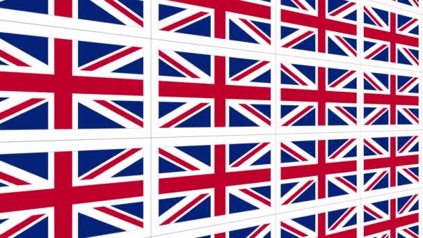 Postcards with United Kingdom national flag looped — Stock Video