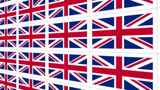 Ansichtkaarten met nationale vlag Verenigd Koninkrijk lus — Stockvideo
