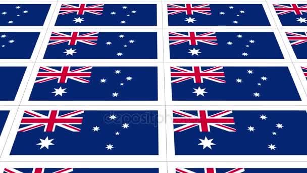 Tvořili pohlednice list s Austrálie státní vlajka — Stock video