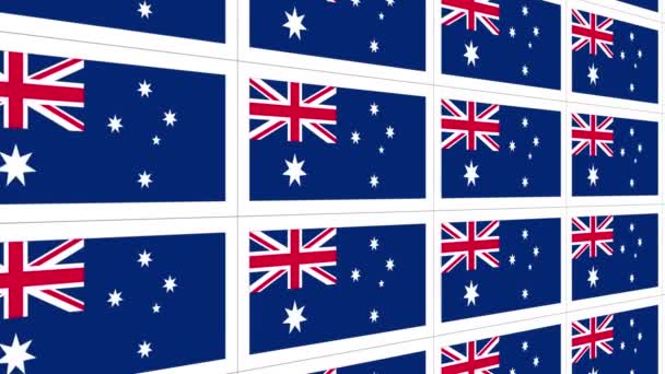 Folha de cartões postais com bandeira nacional da Austrália em loop — Vídeo de Stock