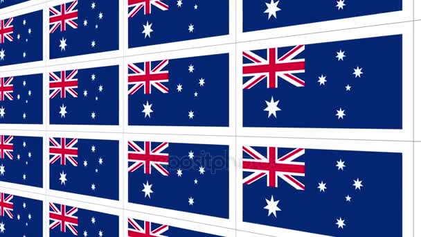 Ansichtkaarten blad met Australië nationale vlag lus — Stockvideo