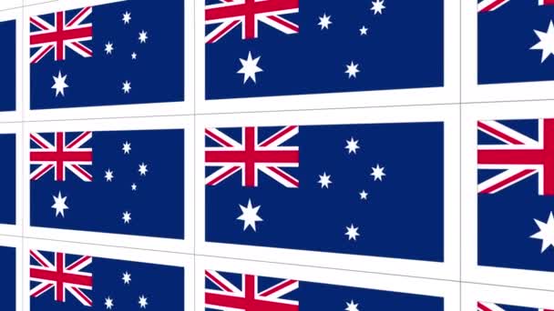 Hoja de postales con bandera nacional de Australia — Vídeos de Stock