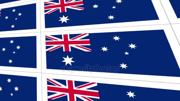 Foglio cartoline con bandiera nazionale australiana — Video Stock