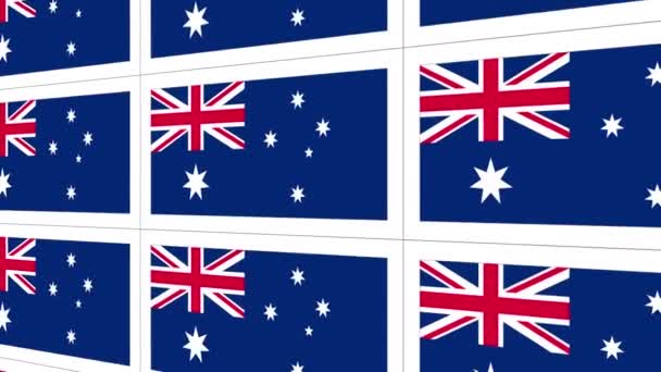 Лист открыток с национальным флагом Австралии — стоковое видео