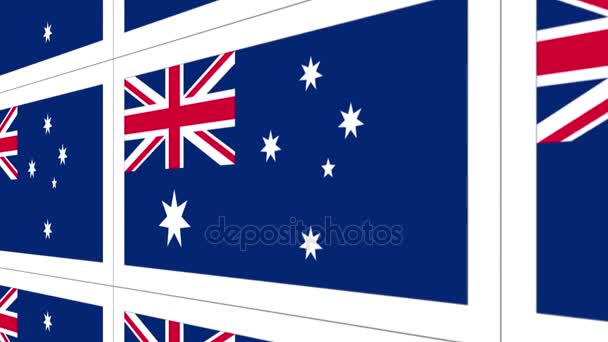 Postkartenblatt mit australischer Nationalflagge — Stockvideo