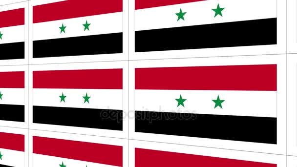 Ansichtkaarten met nationale vlag van Syrië — Stockvideo