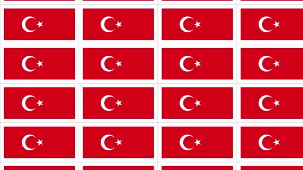 Cartões postais com bandeira nacional turca em loop — Vídeo de Stock
