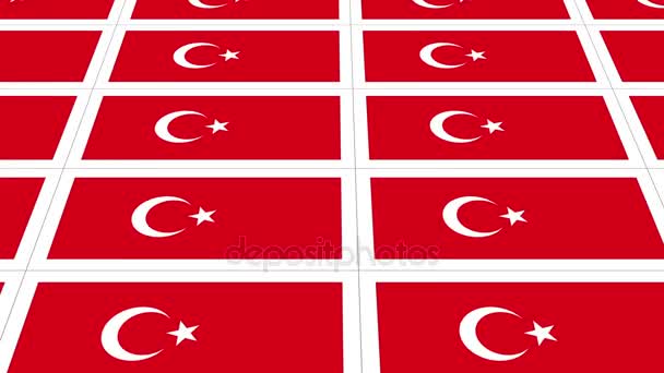 Postkarten mit türkischer Nationalflagge in Schleife — Stockvideo