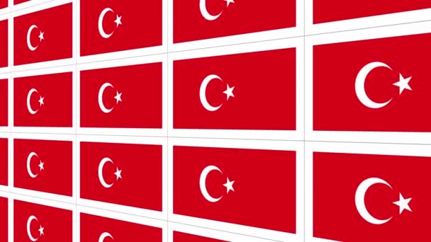 Postcards with Turkish national flag looped — Stock Video