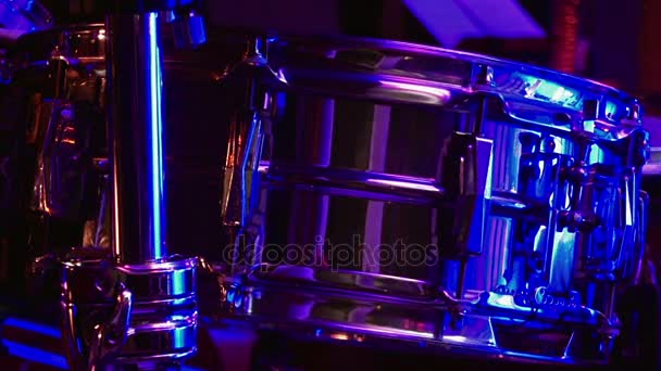 Drum set in the stage — Stock Video