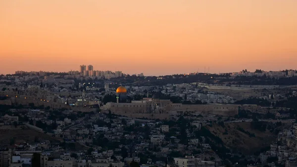 Jerusalén vista panorámica al atardecer — Foto de Stock