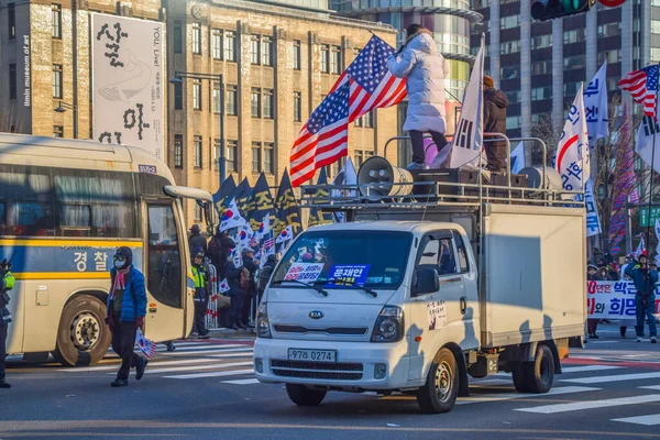 Soul Jižní Korea1 2020 Gwanghwamun Plaza Jižní Korea Protesty Soulu — Stock fotografie