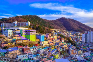 Busan, Güney Kore 1 / 16 / 2020 Gamcheon Kültür Köyü
