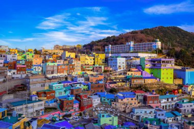 Busan, Güney Kore 1 / 16 / 2020 Gamcheon Kültür Köyü
