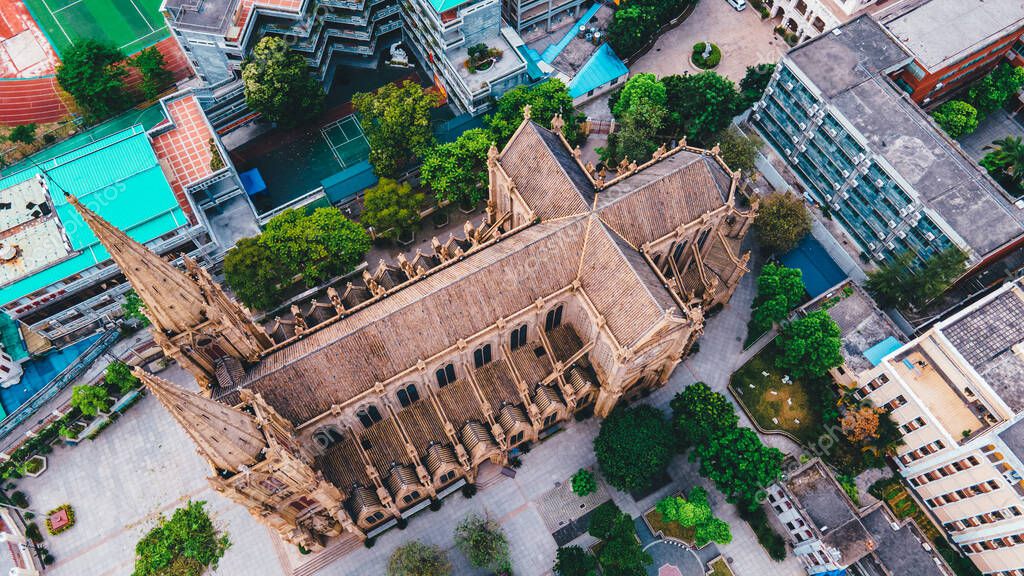 Catedral del Sagrado Corazón en Guangzhou China.La Catedral del Sagrado