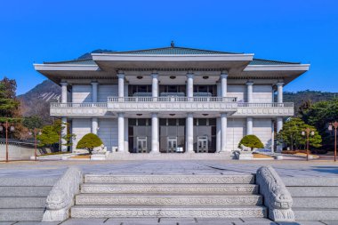 Seul, Güney Kore 1 / 9 / 2020 Eyalet Konuğu Cheong Wa Dae 'nin Evi (Mavi Saray)