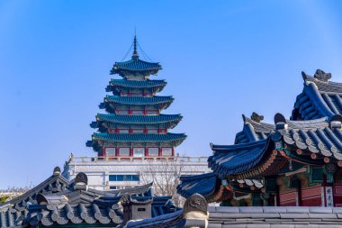 Seul, Güney Kore 1 / 9 / 2020 Kore Ulusal Halk Müzesi Gyeongbokgung Sarayı