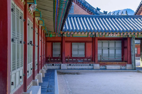 Seul Coreia Sul 2020 Telhado Edifício Histórico Gyeongbokgung Palace — Fotografia de Stock