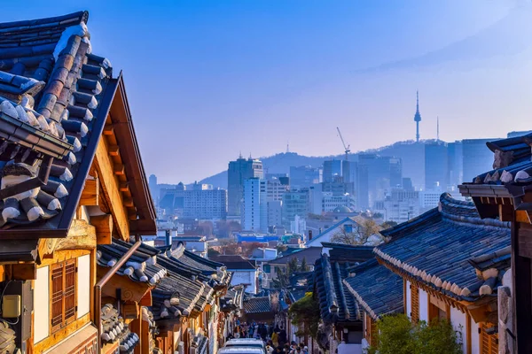 Сеул Південна Корея 2020 Корейський Стиль Архітектури Селі Букчон Ханок — стокове фото
