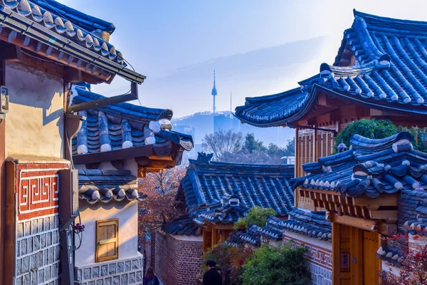Сеул Південна Корея 2020 Корейський Стиль Архітектури Селі Букчон Ханок — стокове фото