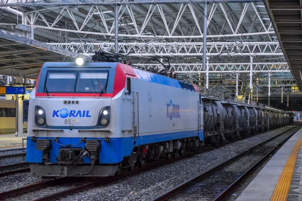 Seoul Südkorea 2020 Güterzugwagen Der Firma Korail Mit Logo Einem — Stockfoto