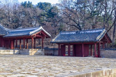 Seul, Güney Kore 1 / 12 / 2020 Jongmyo Tapınağı UNESCO Dünya Mirası. Seul, Güney Kore