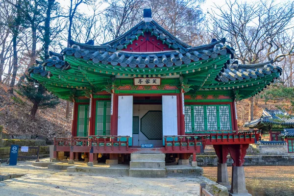 韩国首尔2020年12月1日是朝鲜 中保存最好的一个 这张照片是在韩国首尔王宫后面的一个秘密花园里拍的 — 图库照片