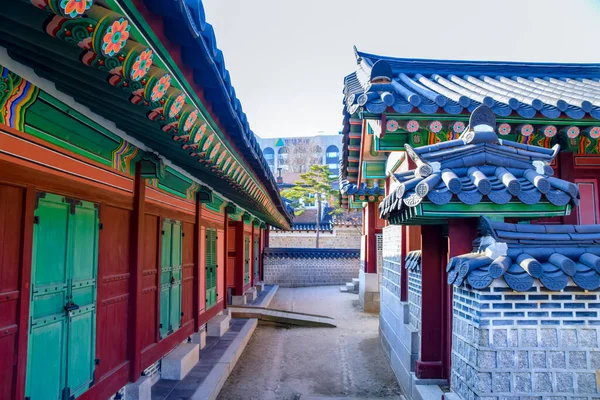 Seul Coréia Sul 2020 Arquitetura Antiga Bonita Palácio Changdeokgung Seul — Fotografia de Stock