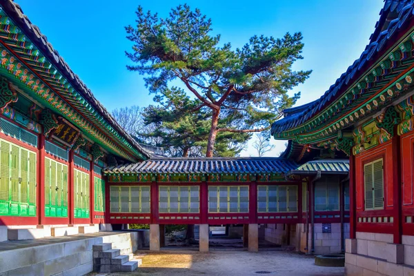 Seul Coréia Sul 2020 Arquitetura Antiga Bonita Palácio Changdeokgung Seul — Fotografia de Stock