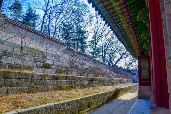Seul Coréia Sul 2020 Arquitetura Antiga Bonita Palácio Changdeokgung Seul — Fotografia de Stock