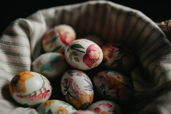 Beautiful Decorated Easter Eggs Close View Stock Image