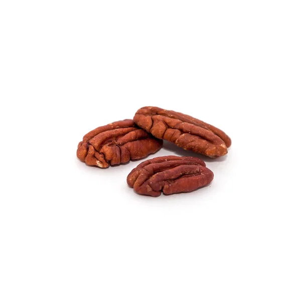 Noce Pecan Sfondo Bianco — Foto Stock