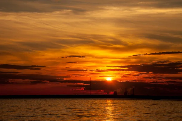 City Sunset Sunrise Sea Sun Ocean — Stock Photo, Image