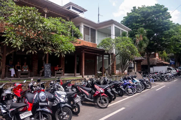 Vue Sur Ville Ubud Voitures Vélos Belles Maisons Sur Île — Photo