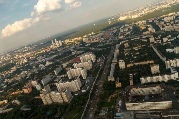 Vista Panorâmica Moscovo Vista Restaurante Observação Torre Ostankino — Fotografia de Stock
