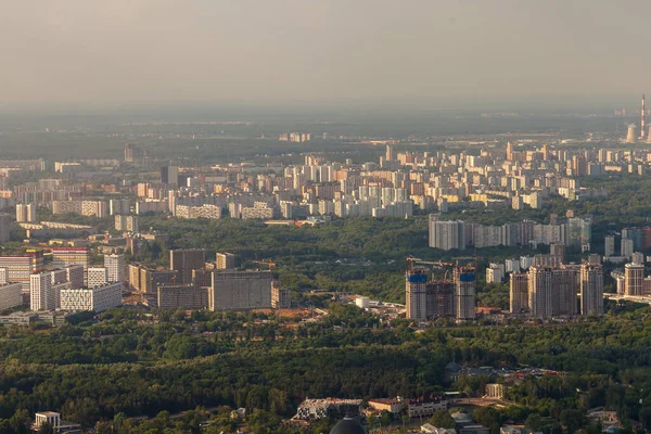 Vista Panorâmica Moscovo Vista Restaurante Observação Torre Ostankino — Fotografia de Stock