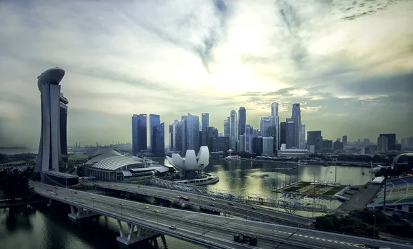 Пейзаж Фінансового Району Ділового Будівництва Сінгапуру — стокове фото